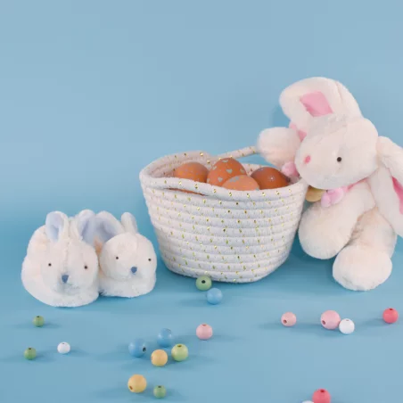 Lapin Bonbon - Chausson Doudou Et Compagnie Avec Hochet Bleu 5 Lapin Bonbon - Chausson Doudou Et Compagnie Avec Hochet Bleu – Image 3
