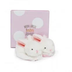 Lapin Bonbon - Chausson Doudou Et Compagnie Avec Hochet Rose