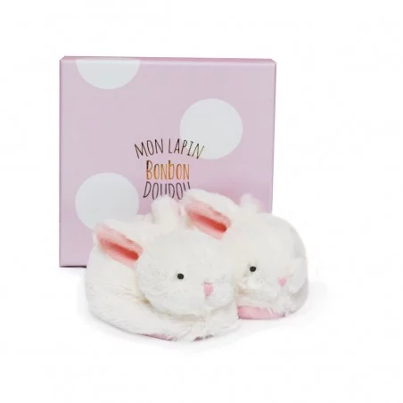 Lapin Bonbon - Chausson Doudou Et Compagnie Avec Hochet Rose 3 Lapin Bonbon - Chausson Doudou Et Compagnie Avec Hochet Rose