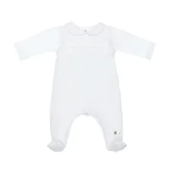 Babygrow à Plissures Et Broderie Laranjinha