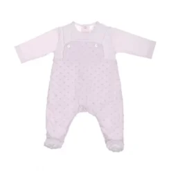 Babygrow Deux En Un Jacquard à Pois Laranjinha - 6 Mois