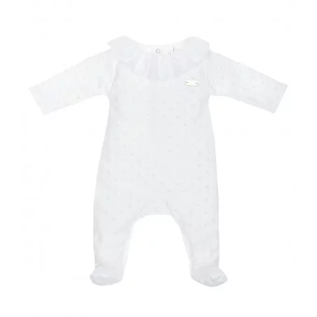Babygrow Jacquard à Pois Col à Volant Laranjinha - 6 Mois 4 Babygrow Jacquard à Pois Col à Volant Laranjinha - 6 Mois – Image 2