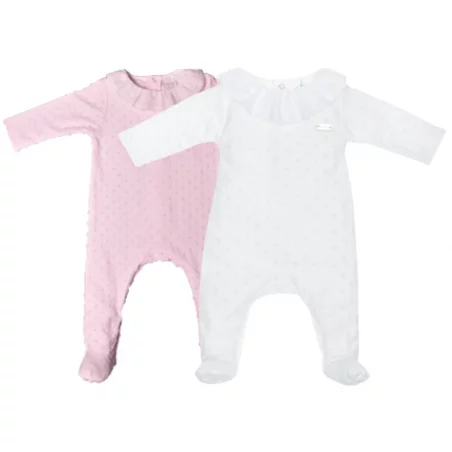 Babygrow Jacquard à Pois Col à Volant Laranjinha - 6 Mois 3 Babygrow Jacquard à Pois Col à Volant Laranjinha - 6 Mois