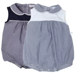 Barboteuse à Carreaux Vichy Laranjinha - 6 Mois