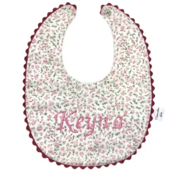 Bavoir Croquet Petites Roses -C Comme Cadeau Soldes bavoir croquet petites roses 1