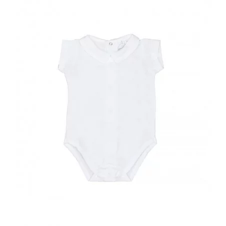 Body Manche Courte à Col Chemise 100% Coton Laranjinha 2 Body Manche Courte à Col Chemise 100% Coton Laranjinha
