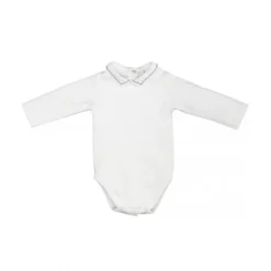 Body Manche Longue Col Chemise 100% Coton Laranjinha - 3 Mois