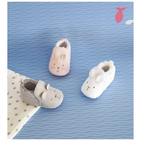Chaussons Pour Bébé Blanc Doudou Et Compagnie 5 Chaussons Pour Bébé Blanc Doudou Et Compagnie – Image 3
