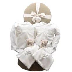 Coffret Cadeau Naissance Jumeaux Blanc Laranjinha