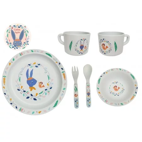 Coffret Repas 5 Pièces Gabin Lapin - Ebulobo 4 Coffret Repas 5 Pièces Gabin Lapin - Ebulobo – Image 2