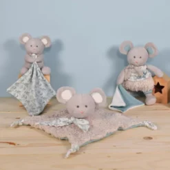 Doudou Plat En Coton Bio - Souris Grise 6 Doudou Plat En Coton Bio - Souris Grise -C Comme Cadeau Soldes doudou plat en coton bio souris grise 1