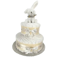Gâteau De Couches Beige Et Son Lapin