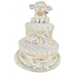 Gâteau De Couches Beige Et Son Mouton