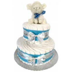 Gâteau De Couches Bleu Et Son Mouton