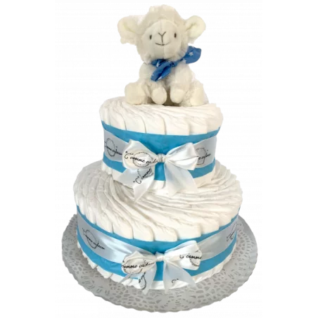 Gâteau De Couches Bleu Et Son Mouton 3 Gâteau De Couches Bleu Et Son Mouton