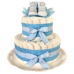 Gâteau De Couches Et Ses Chaussettes Bleues