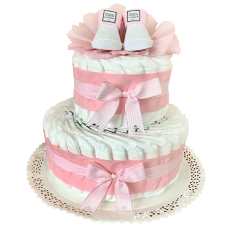 Gâteau De Couches Et Ses Chaussettes Roses 3 Gâteau De Couches Et Ses Chaussettes Roses