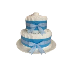 Gâteau De Couches Et Ses Chaussons Bleus -C Comme Cadeau Soldes gateau de couches et ses chaussons bleus 2