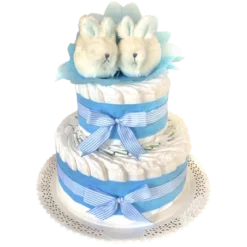 Gâteau De Couches Et Ses Chaussons Bleus