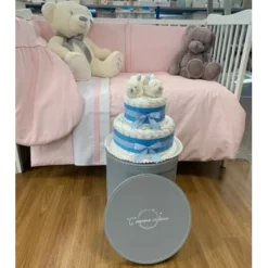 Gâteau De Couches Et Ses Chaussons Bleus -C Comme Cadeau Soldes gateau de couches et ses chaussons bleus 3