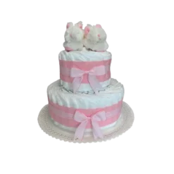 Gâteau De Couches Et Ses Chaussons Roses -C Comme Cadeau Soldes gateau de couches et ses chaussons roses 3