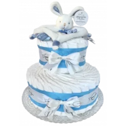 Gâteau De Couches Et Son Doudou Lapin