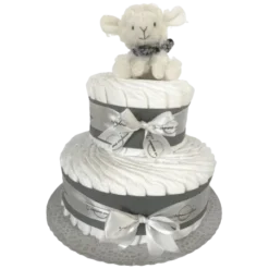 Gâteau De Couches Gris Et Son Mouton