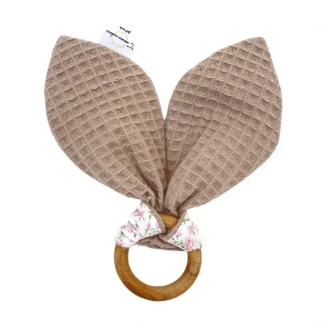 Hochet Oreilles De Lapin Petites Roses 6 Hochet Oreilles De Lapin Petites Roses – Image 4