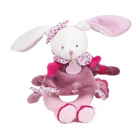 Lapin Cerise - Hochet 19 Cm Doudou Et Compagnie 5 Lapin Cerise - Hochet 19 Cm Doudou Et Compagnie – Image 3