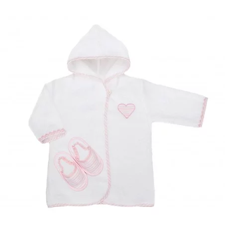 Peignoir Personnalisable Et Ses Chaussons 100 % Coton Bio Lasarito - 0-6 Mois 4 Peignoir Personnalisable Et Ses Chaussons 100 % Coton Bio Lasarito - 0-6 Mois – Image 2