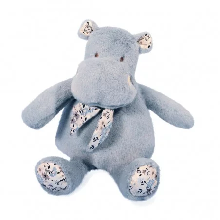 Peluche Hippopotame Bandana Bleu Ciel - 22CM 3 Peluche Hippopotame Bandana Bleu Ciel - 22CM
