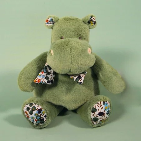 Peluche Hippopotame Bandana Vert - 22CM 4 Peluche Hippopotame Bandana Vert - 22CM – Image 2