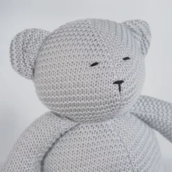 Peluche Ours Tricoté Gris -C Comme Cadeau Soldes peluche ours tricote gris 3