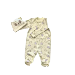 Pyjama Et Bonnet Nuages 0-3 Mois 100 % Coton - Bembi -C Comme Cadeau Soldes pyjama et bonnet nuages 0 3 mois 100 coton bembi 2