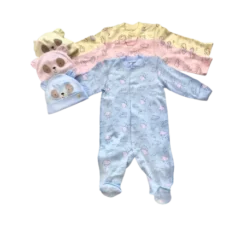 Pyjama Et Bonnet Nuages 0-3 Mois 100 % Coton - Bembi