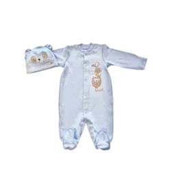Pyjama Et Bonnet Uni 0-3 Mois 100 % Coton - Bembi -C Comme Cadeau Soldes pyjama et bonnet uni 0 3 mois 100 coton bembi 2