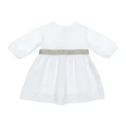 Robe En Lin Avec Col En Dentelle Laranjinha - 6 Mois